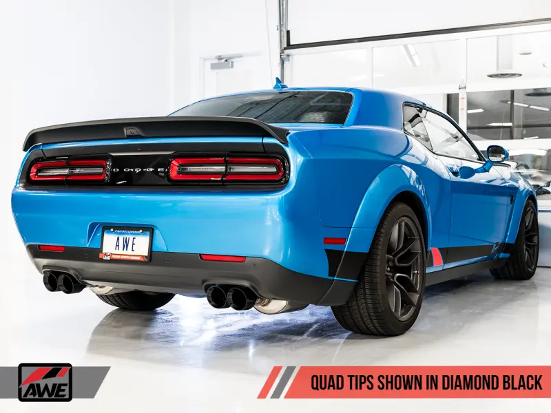 Awe Tuning 2015+ Dodge Challenger 6.4L/6.2L Sc Track Edition Exhaust - Quad Diamond Black Tips 1