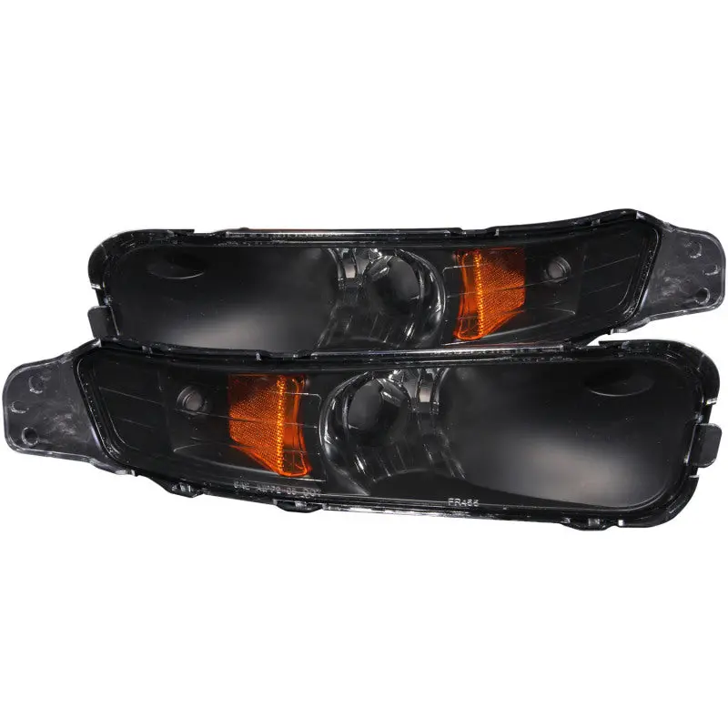 Anzo 2005-2009 Ford Mustang Euro Parking Lights Black W/ Amber Reflector 1