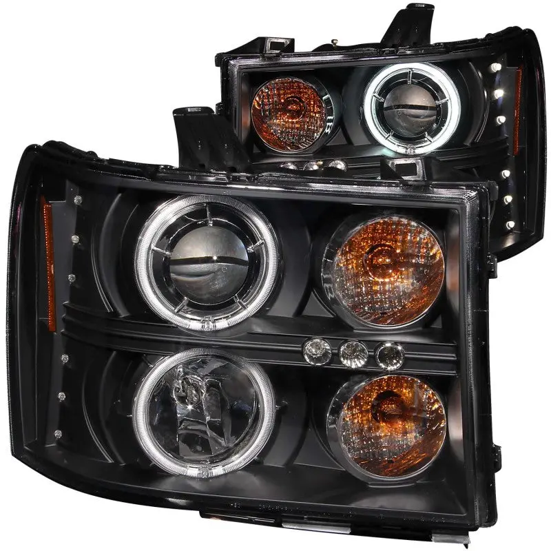 Anzo 2007-2013 Gmc Sierra 1500 Projector Headlights W/ Halo Black 1
