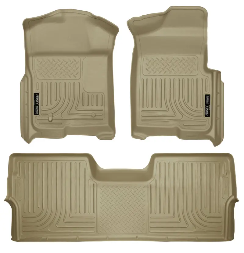Husky Liners 09-12 Ford F-150 Super Crew Cab Weatherbeater Combo Tan Floor Liners 1