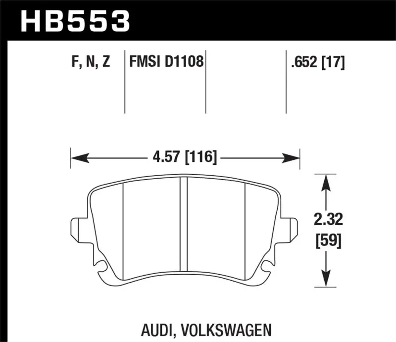 Hawk 07-11 Audi S6 Hps 5.0 Rear Brake Pads 1