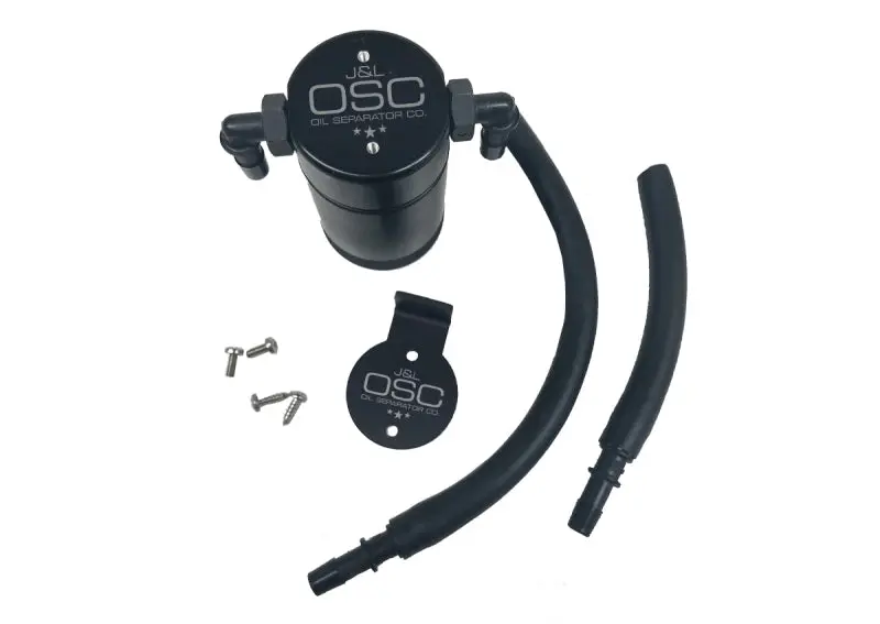 J&L 99-04 Ford Lightning Passenger Side Oil Separator 3.0 - Black Anodized 1