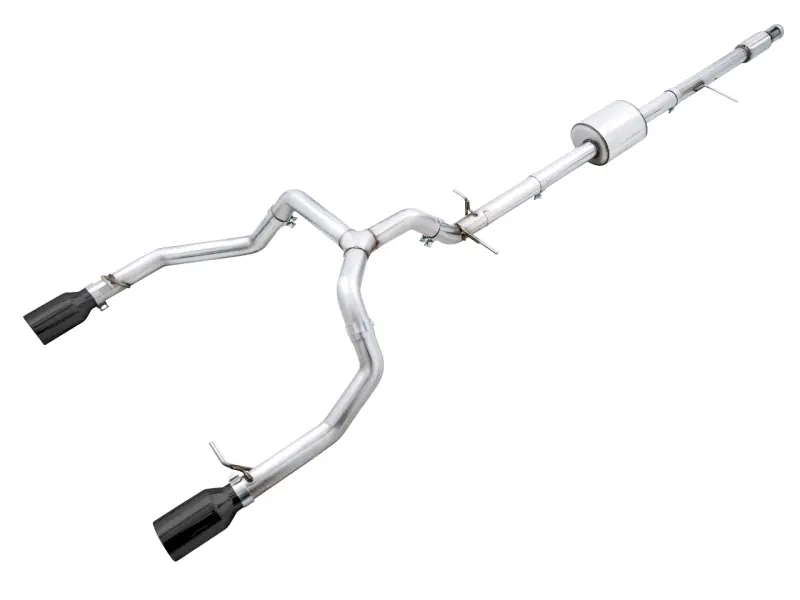 Awe Tuning 4Th Gen Gm 1500 5.3L 0Fg Catback Split Rear Exit (Flat Bumper) - Quad Diamond Tips 1