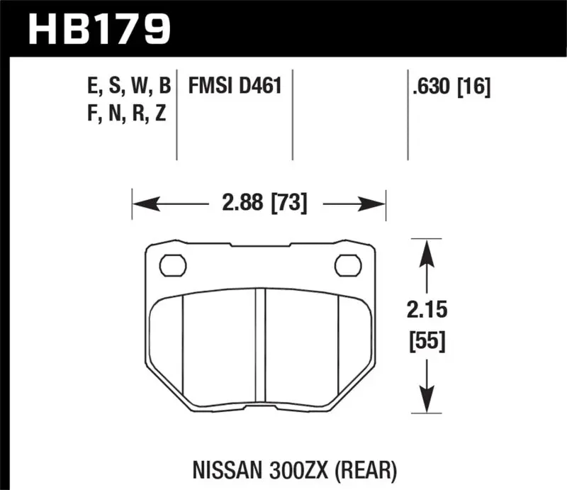 Hawk 06-07 Wrx Hp+ Street Rear Brake Pads 1