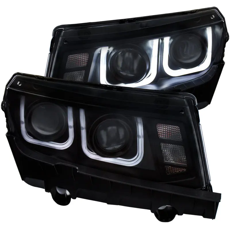 Anzo 2014-2015 Chevrolet Camaro Projector Headlights W/ U-Bar Black 1
