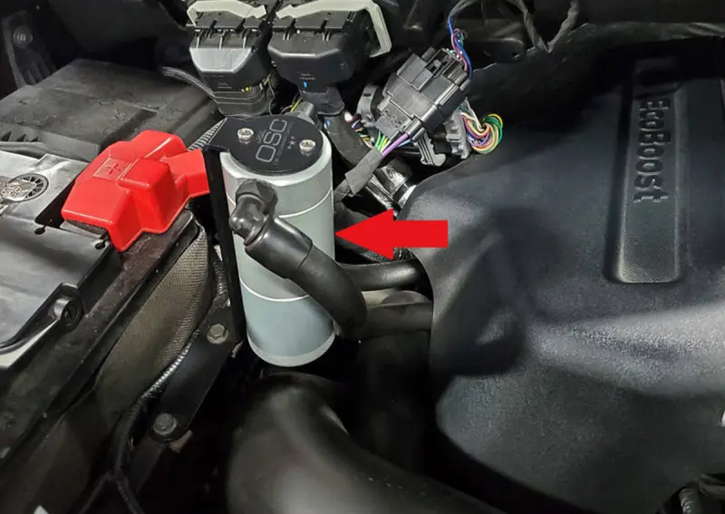 J&L 11-19 Ford F-150 2.7L/3.5L/5.0L Passenger Side Oil Separator 3.0 Cannister Extension - Clear 1