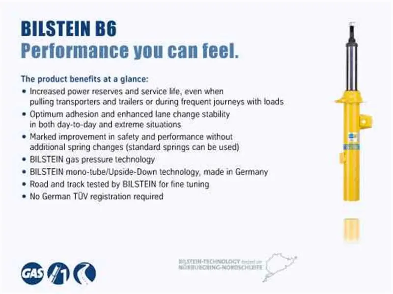 Bilstein B6 15-18 Subaru Outback Front Left Monotube Shock Absorber 2
