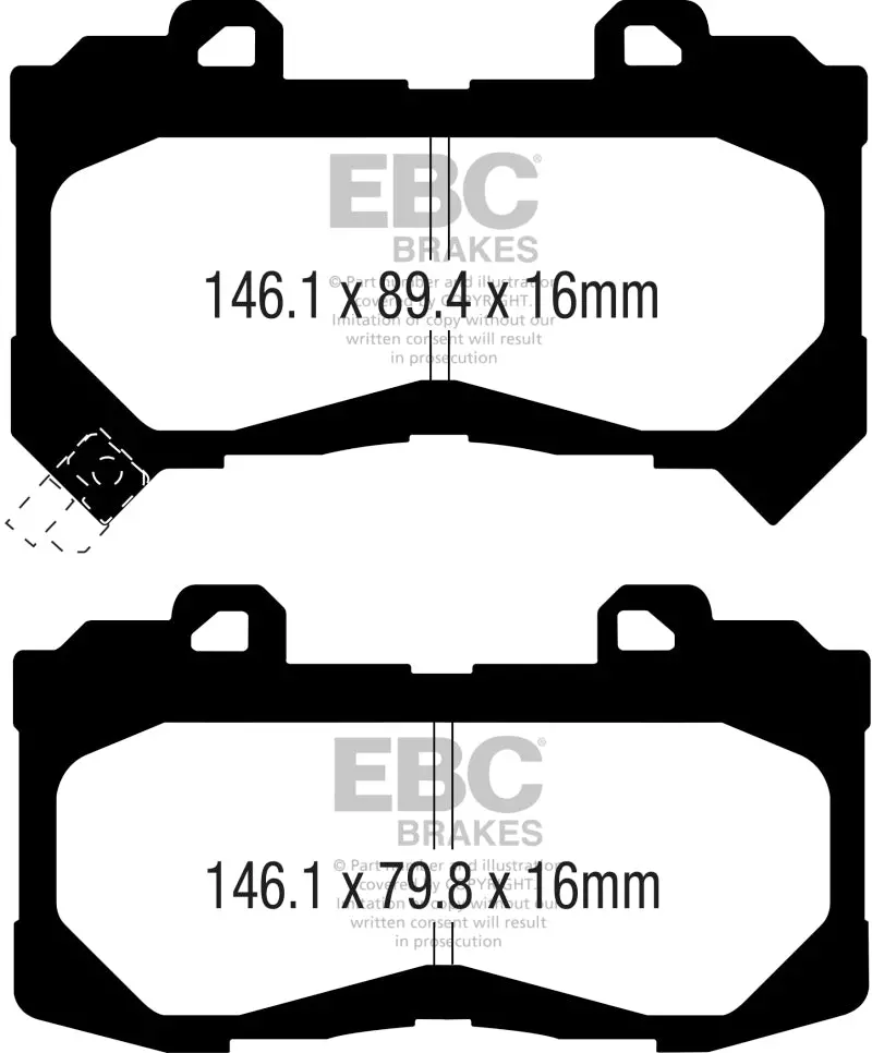Ebc 15+ Chevrolet Colorado 2.5 Greenstuff Front Brake Pads 2