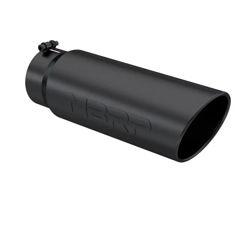 Mbrp Universal Tip 6In Od Angled Rolled End 5In Inlet 18In Lgth Black Finish Exhaust 1