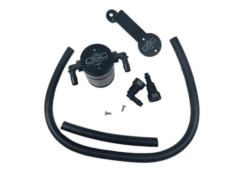 J&L 05-10 Ford Mustang Gt/Bullitt/Saleen Passenger Side Oil Separator 3.0 - Black Anodized 1