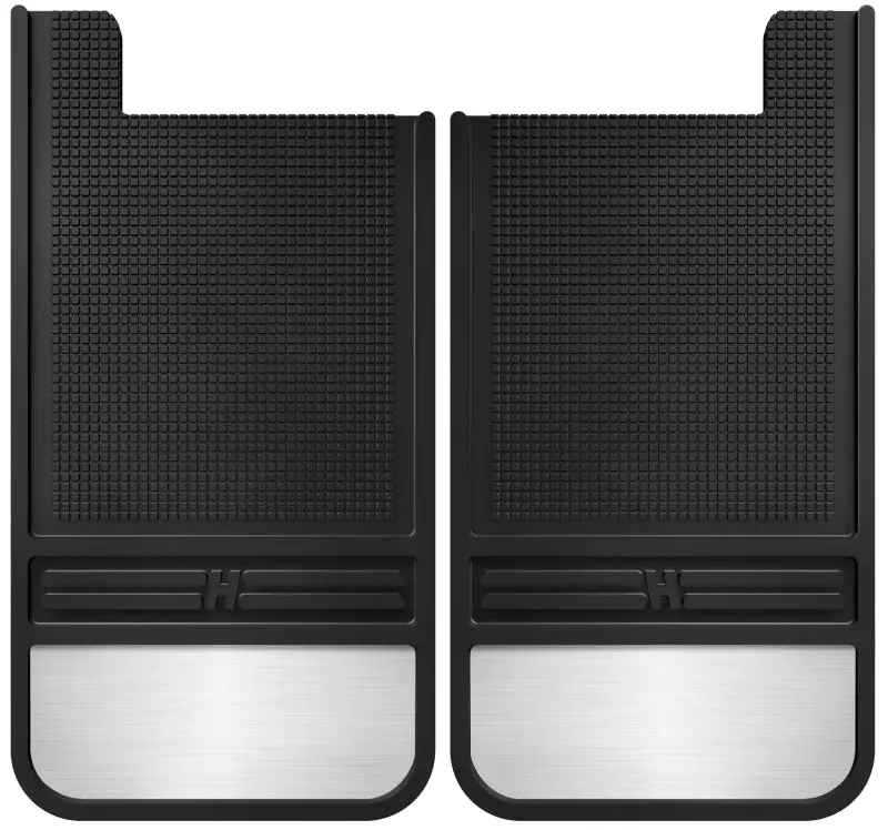 Husky Liners Universal 12In Wide Black Rubber Rear Mud Flaps W/ Weight 1