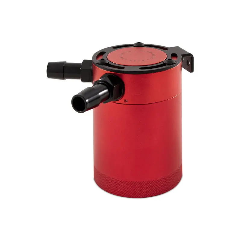 Mishimoto Compact Baffled Oil Catch Can - 2-Port - Red 2