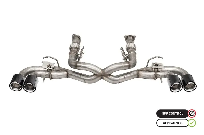 Corsa 20-23 Chevrolet Corvette C8 Rwd 3In Delete 4 Valve Cat-Back W/Npp W/4.5In Cf Polished Tips 1