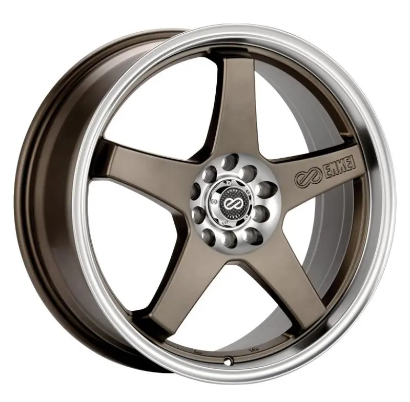 Enkei Ev5 17X7 4X100/114.3 45Mm Offset 72.6 Bore Diameter Matte Bronze W/ Machined Lip Wheel 1