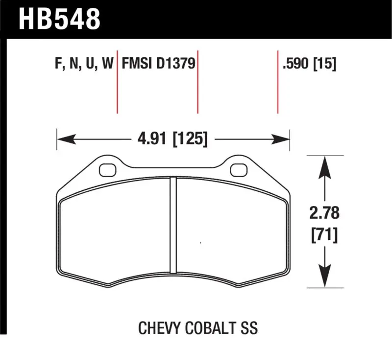 Hawk Renault Clio / Cobalt Ss Hps Street Front Brake Pads 1