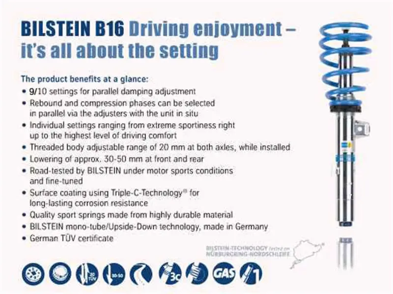 Bilstein B16 1992 Porsche 911 Rs America Front And Rear Suspension Kit 1