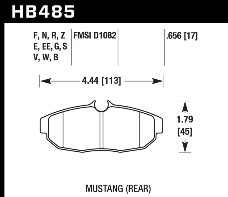 Hawk 05-07 Ford Mustang Gt & V6 Hps Street Rear Brake Pads 1