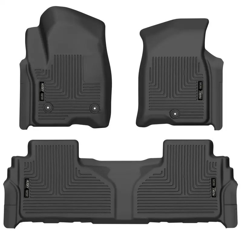 Husky Liners 2021 Suburban/Tahoe/Yukon/Yukon Xl Weatherbeater Front & 2Nd Seat Floor Liners - Black 1
