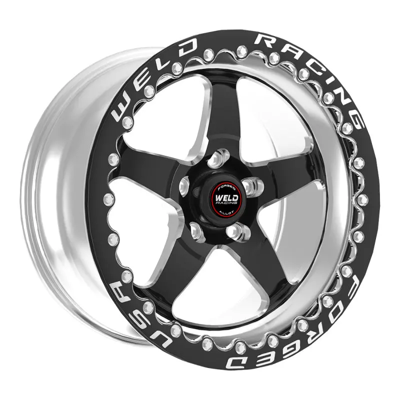 Weld S71 15X11.33 / 5X115 Conical Lug / 6.5In Bs Black Wheel 3.18In Id (Medium) - Single Beadlock 1