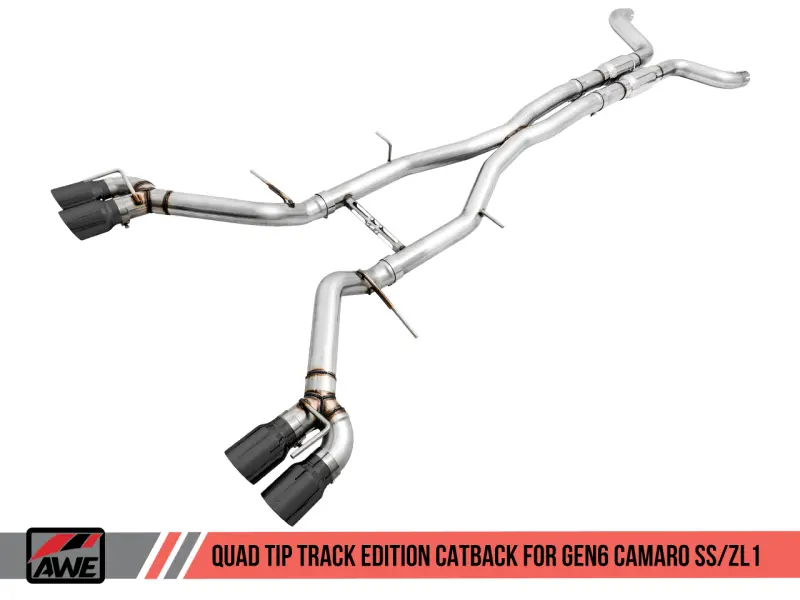Awe Tuning 16-20 Chevy Camaro Ss Non-Res Cat-Back Exhaust - Track Edition (Quad Diamond Black Tips) 1