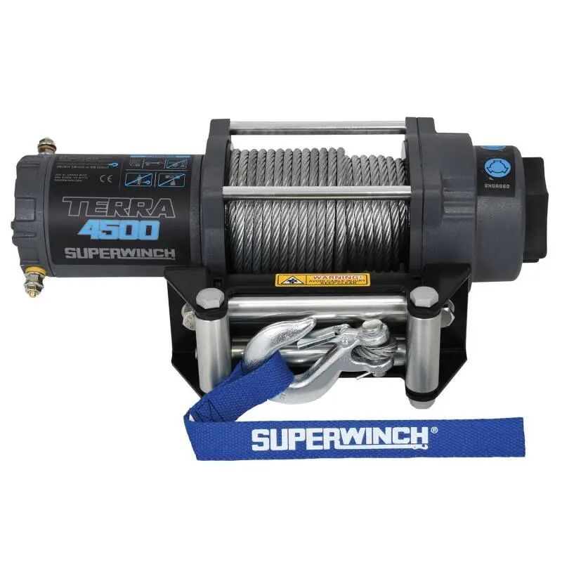 Superwinch 4500 Lbs 12V Dc 15/64In X 50Ft Steel Rope Terra 4500 Winch - Gray Wrinkle 2
