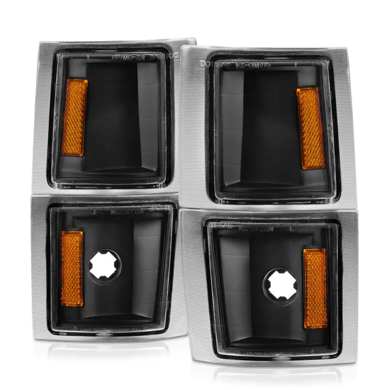 Anzo 1994-1998 Chevrolet Blazer Corner Lights Black Housing Clear Lens W/ Amber Reflector 2