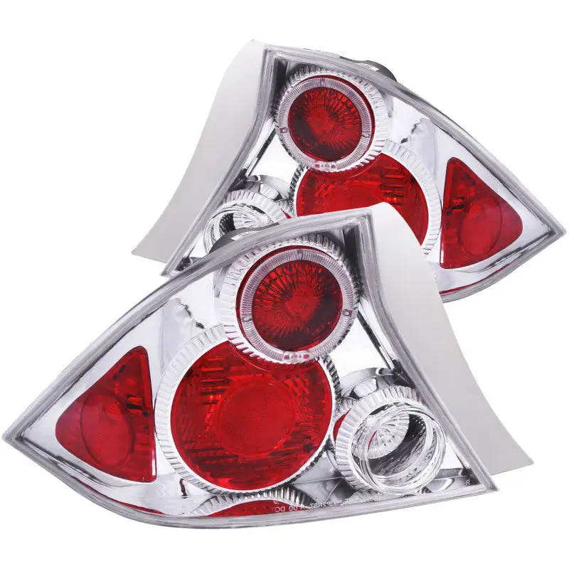 Anzo 2001-2003 Honda Civic Taillights Chrome W/ Halo 1