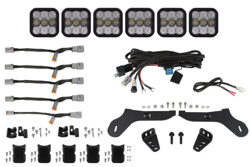 Diode Dynamics 17-20 Ford Raptor Ss5 Grille Crosslink Lightbar Kit - Pro White Combo 1