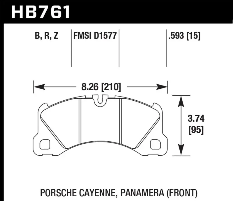 Hawk 10-13 Porsche Panamera / 12-15 Cayenne  Performance Ceramic Luxury & Touring Front Brake Pad 1