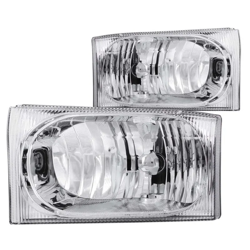 Anzo 2000-2004 Ford Excursion Crystal Headlights Chrome 2Pc 1