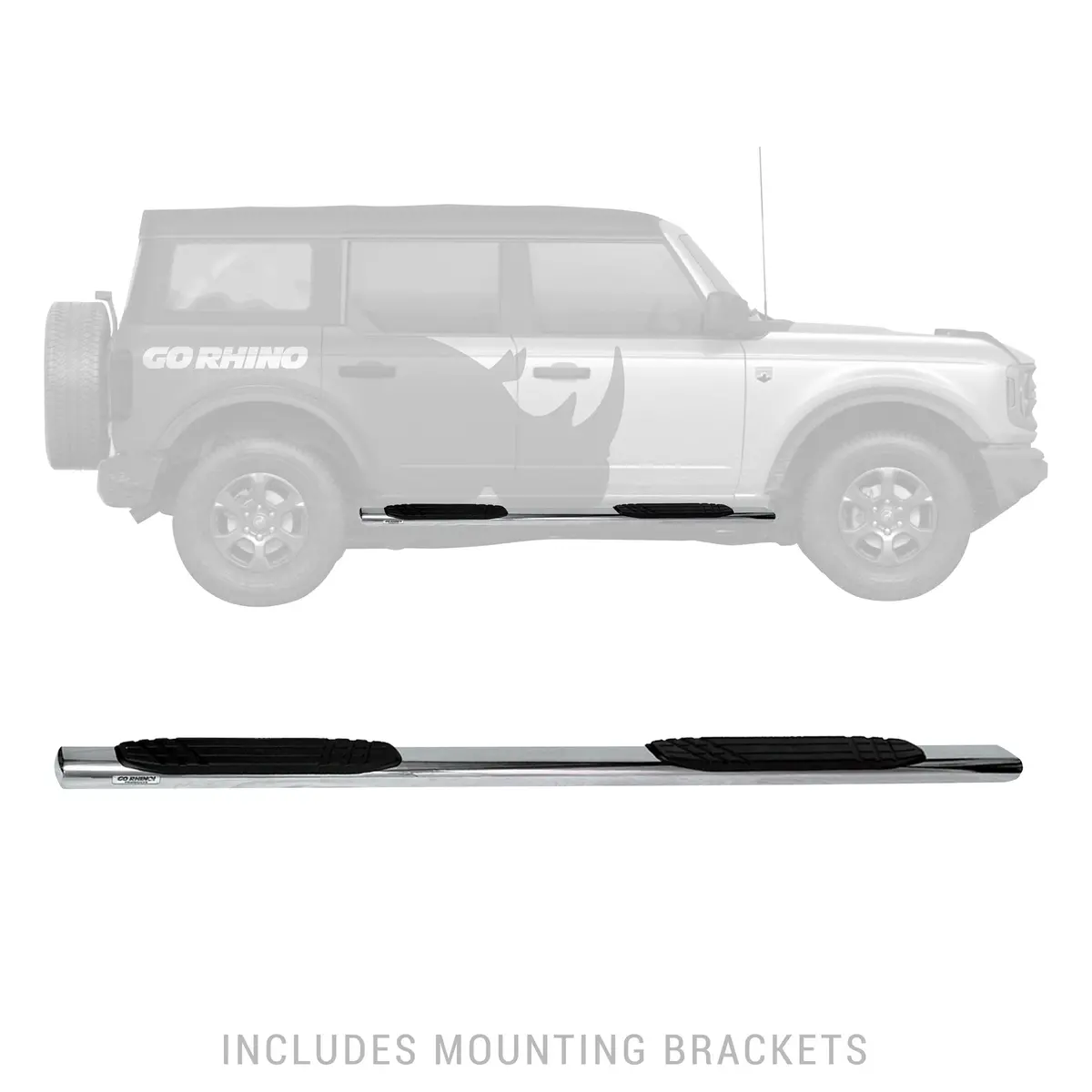 4" Oe Xtreme Side Steps With Mounting Brackets Kit (4 Door) 1