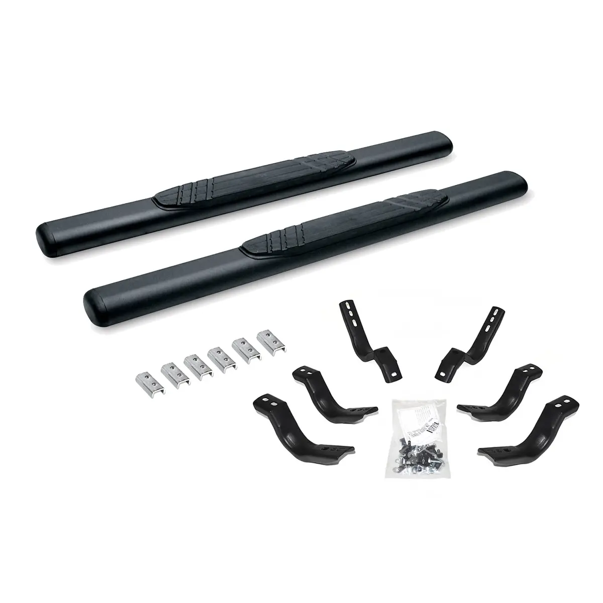 4" Oe Xtreme Side Steps With Mounting Brackets Kit - Textured Black (2 Door) 1