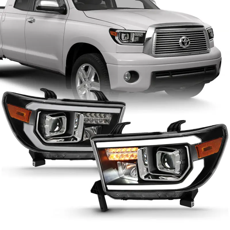 Anzo 2007-2014 Toyota Tundra Projector Light Bar H.L Black Amber(Led High Beam) (Halogen Version) 1