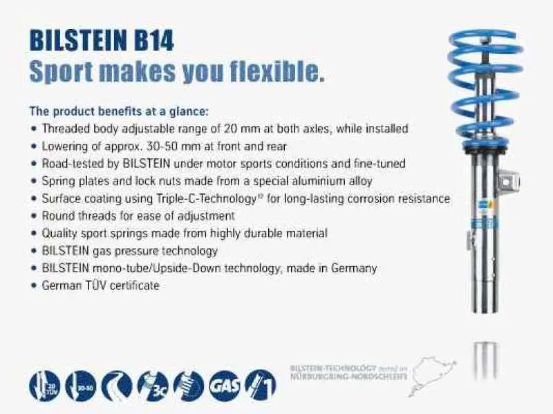 Bilstein B14 1998 Audi A6 Quattro Avant Front And Rear Suspension Kit 2