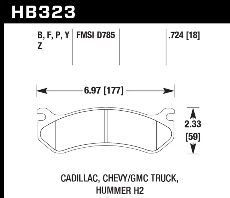 Hawk 06 Chevy Avalanche 2500 / Gmc Truck / Hummer Super Duty Street Rear Brake Pads 1