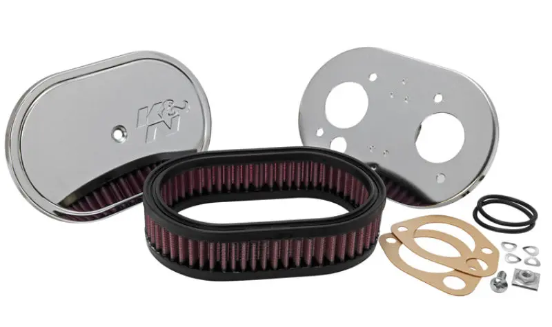 K&N Custom Racing Assembly Oval Red - 1.75In Filer Height 1