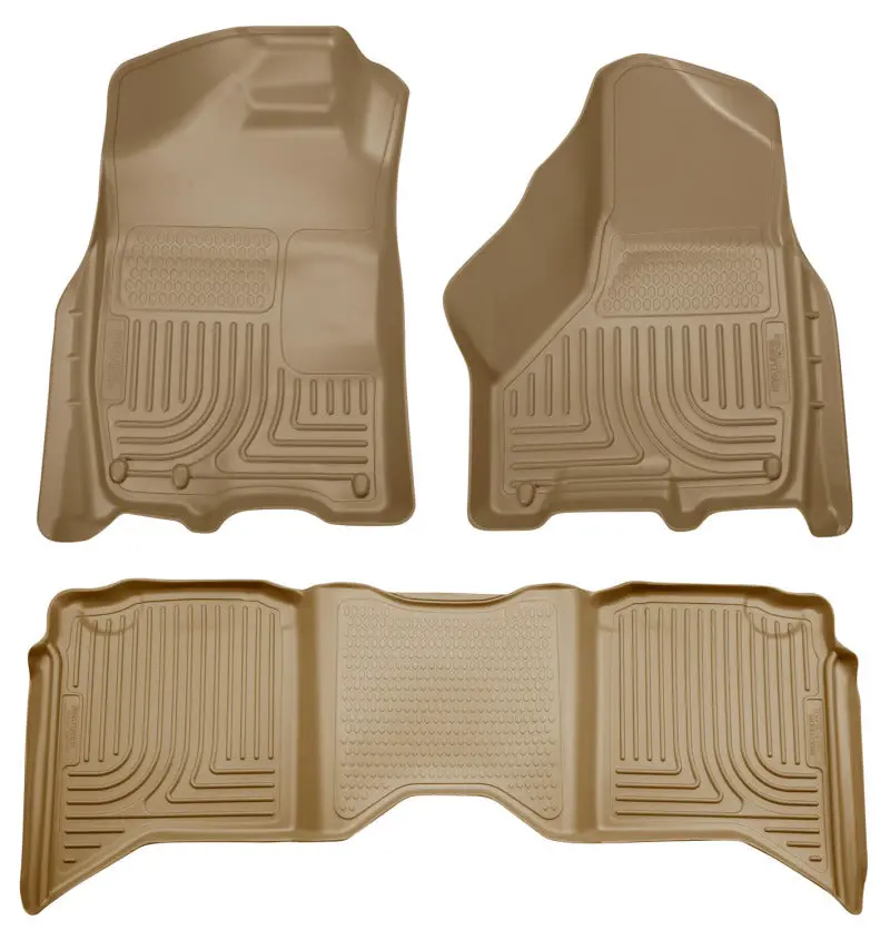 Husky Liners 2012 Dodge Ram 1500/2500/3500 Crew Cab Weatherbeater Combo Tan Floor Liners 1