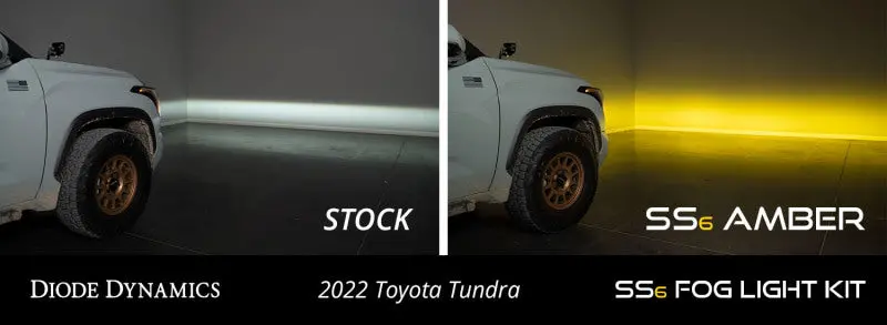 Diode Dynamics 2022 Toyota Tundra Ss6 Led Fog Light Kit - Amber Wide 2
