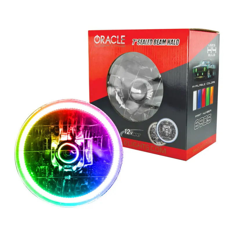 Oracle Pre-Installed Lights 7 In. Sealed Beam - Colorshift Halo 1