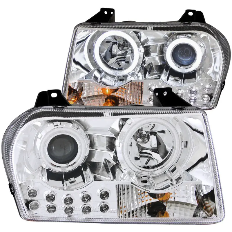 Anzo 2005-2010 Chrysler 300 Projector Headlights W/ Halo Chrome 1