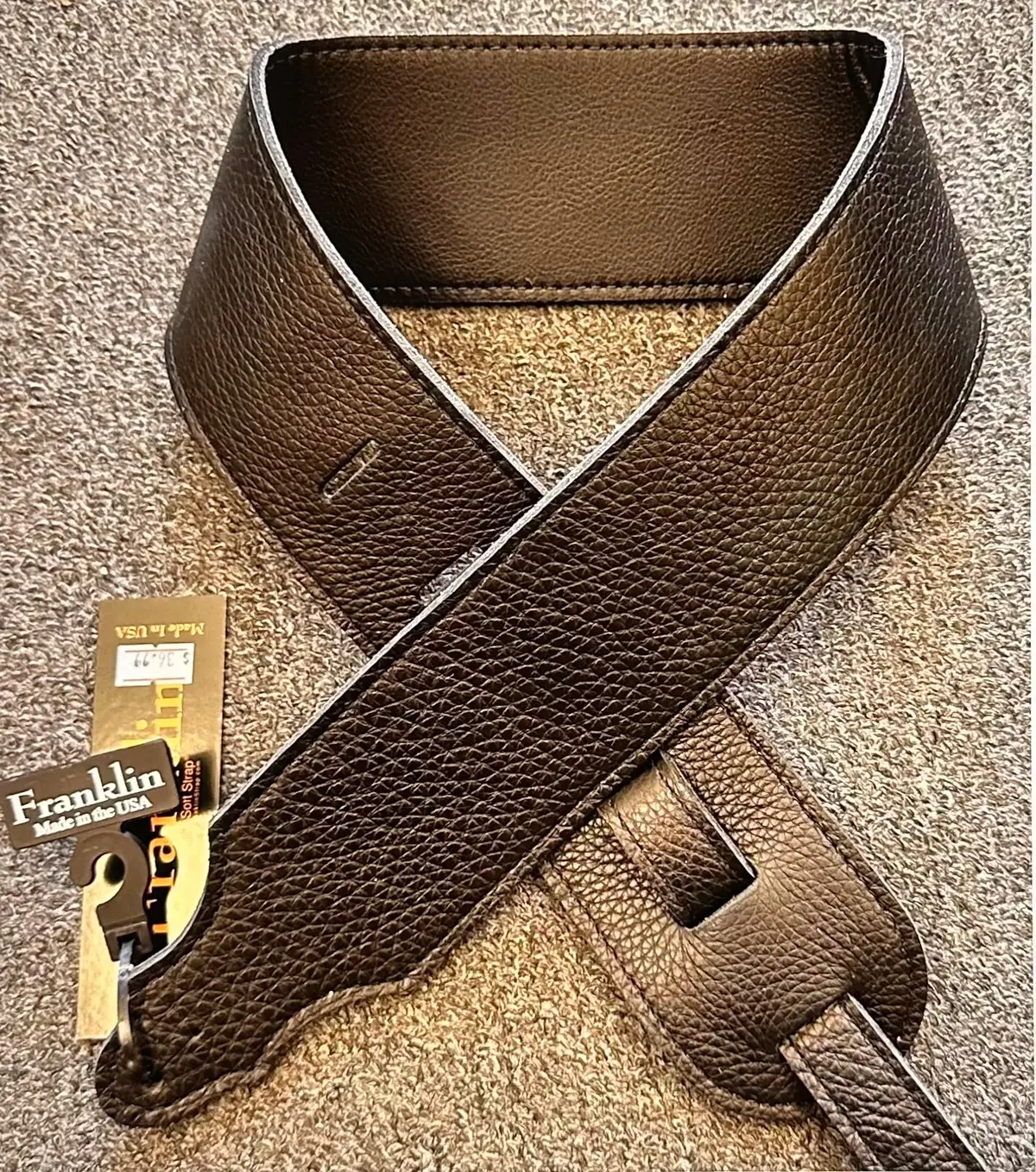 Franklin Strap 3" Purist Glove Leather Guitar Strap Black 4C-Bk-Bk 1