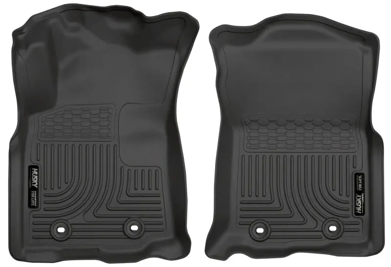 Husky Liners 2018 Toyota Tacoma Double Cab Weatherbeater Black Front Floor Liners 1