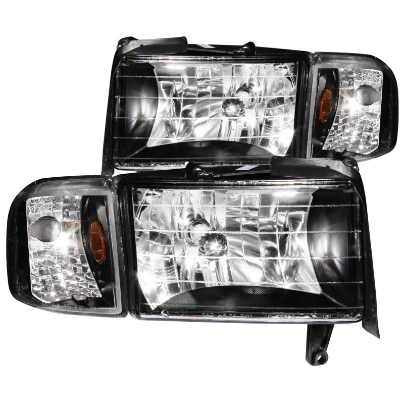 Anzo 1994-2001 Dodge Ram Crystal Headlights Black 1
