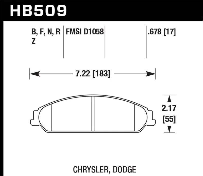 Hawk 05 Chrysler 300C W/ Perf. And Hd Suspension Performance Ceramic Street Front Brake Pads 1