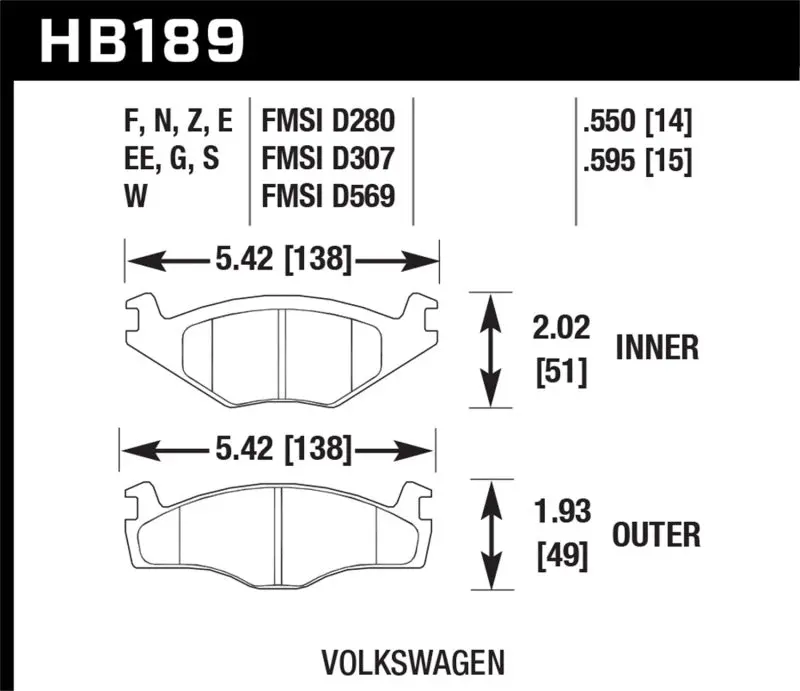 Hawk Hp+ Street Brake Pads 1