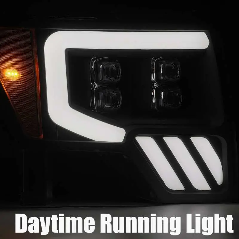 Alpharex 09-14 Ford F-150 Nova Led Proj Headlights Plank Style Gloss Black W/Activ Light/Seq Signal 1