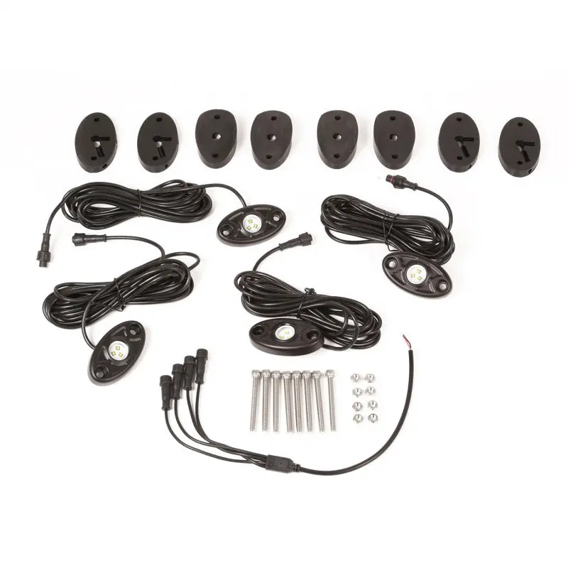 Rugged Ridge 07-18 Jeep Wrangler Jk White 4-Piece Led Rock Light Kit 1