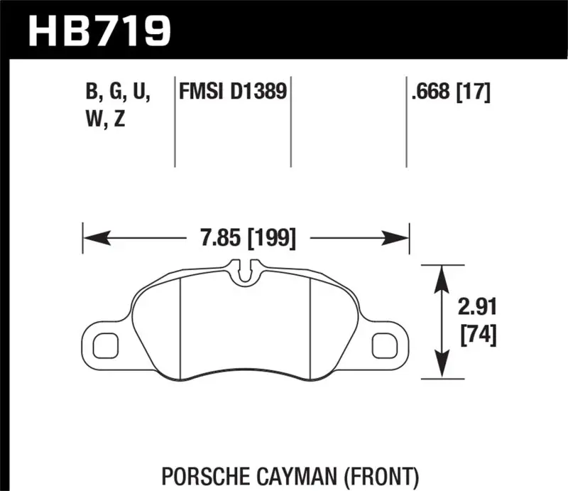 Hawk 13-16 Porsche 911 Front Hps 5.0 Brake Pads 1