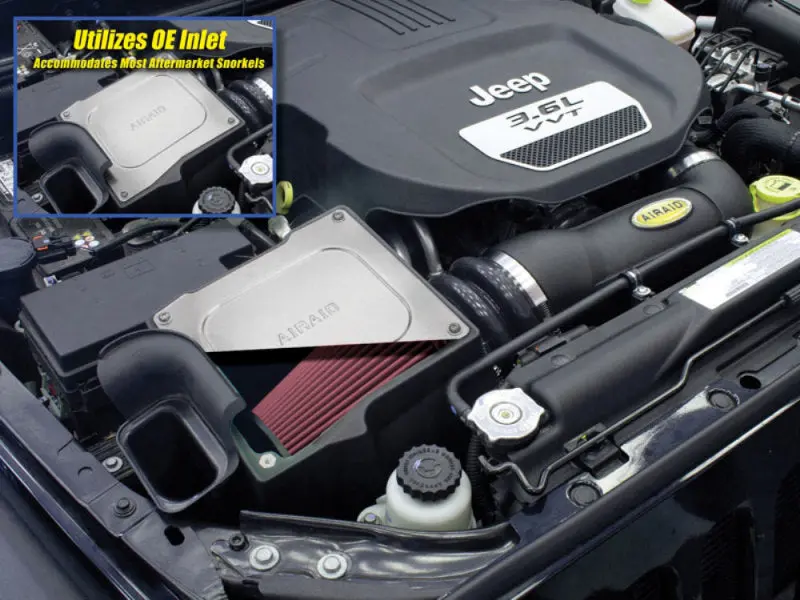 Airaid 12-14 Jeep Wrangler Jk 3.6L Pentastar Mxp Intake System W/ Tube (Dry / Red Media) 1