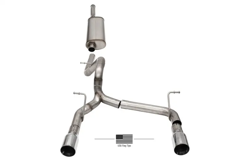 Corsa 18-21 Jeep Wrangler Jlu 3.6L 2.75In Sport Cat-Back Exhaust W/ American Flag Tips 1